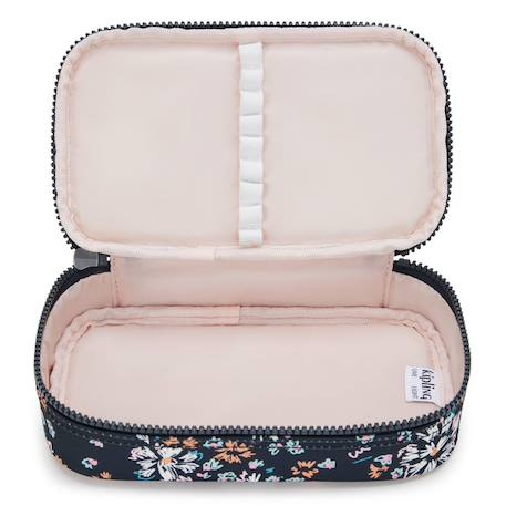 Trousse fille kipling tissu synthétique imprimé flower field Bleu/noir/blanc/rose 3 - vertbaudet enfant 