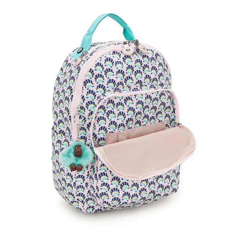 Sac à dos fille kipling seoul s coquillages 35 cm - avec poche pour tablette Bleu / rose 4 - vertbaudet enfant 
