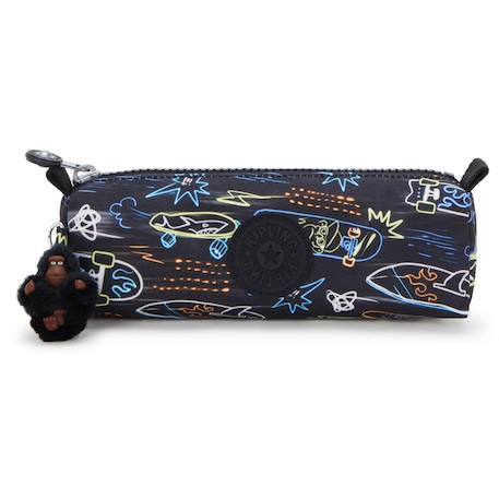 Trousse nylon lisse avec porte-clé singe Noir / bleu 2 - vertbaudet enfant 
