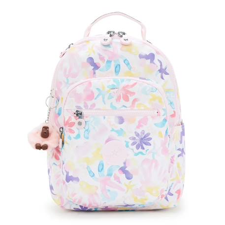 Sac à dos kipling seoul s aqua sea 35 cm - avec compartiment pour tablette Blanc / rose / bleu 2 - vertbaudet enfant 