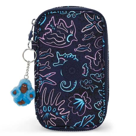 Trousse kipling tissu synthétique imprimé disco fish Bleu / rose 2 - vertbaudet enfant 