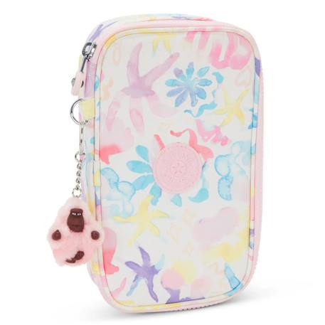 Trousse kipling tissu synthétique imprimé aqua sea Blanc / rose / bleu 1 - vertbaudet enfant 