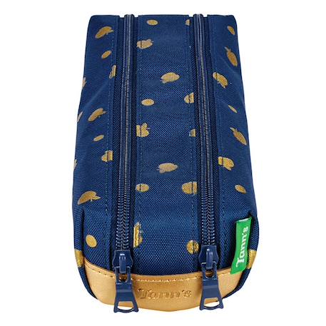 Trousse 2 compartiments laura ananas dorés 23 x 6 x 9 cm Bleu / orange / clair 2 - vertbaudet enfant 