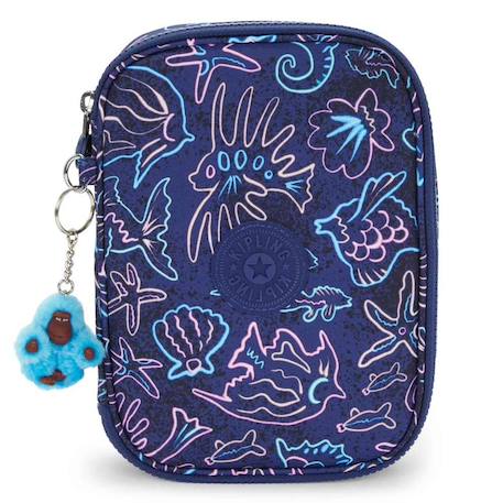 Trousse fille rectangulaire kipling 100 pens disco fish 21 cm - grande capacité Bleu / rose 2 - vertbaudet enfant 