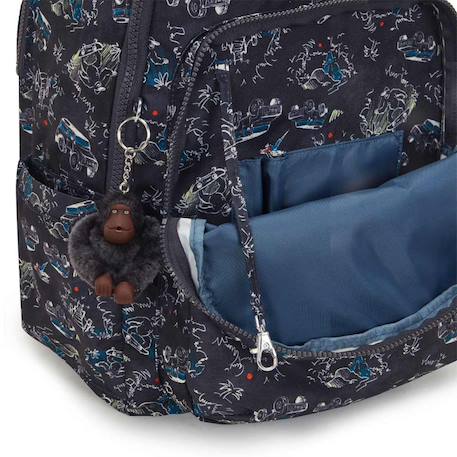 Sac à dos scolaire garçon kipling seoul en tissu synthétique imprimé Noir / bleu 3 - vertbaudet enfant 