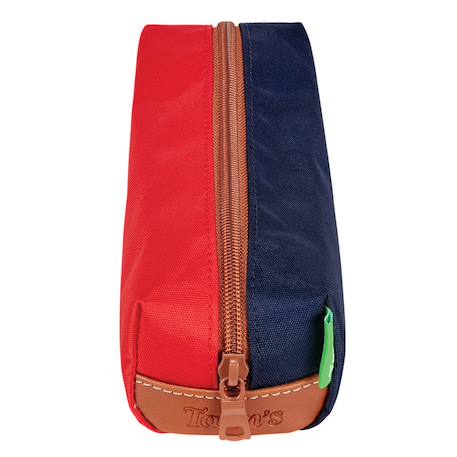 Trousse simple bicolore 21 cm polyester éco-responsable Bleu / rouge 3 - vertbaudet enfant 