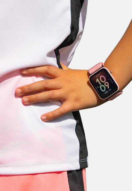 Ensemble montre connectée et casque audio tikkers smart series 13 (bracelet en tissu à libération facile) Noir+Rose 10 - vertbaudet enfant 