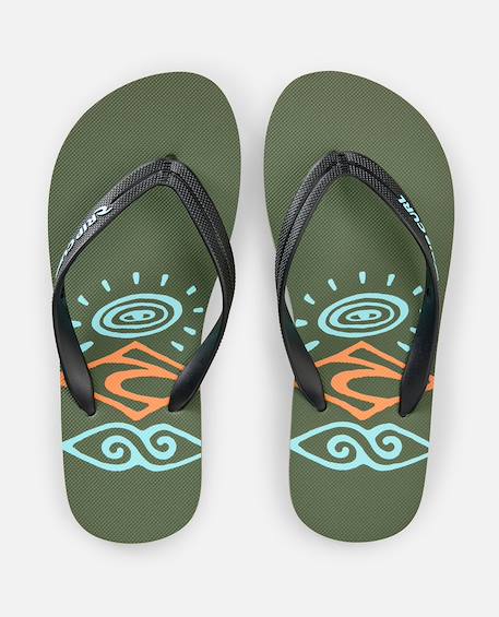Tongs sandales sessions bloom garçon Faded denim+Olive 8 - vertbaudet enfant 