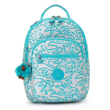 Sac à dos seoul s 35 cm motif feuilles kipling 14 l Bleu clair 2 - vertbaudet enfant 