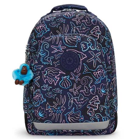 Sac à dos scolaire kipling class room polyester motif disco fish Bleu / rose / bleu 2 - vertbaudet enfant 