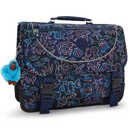 Cartable enfant fille kipling preppy disco fish 41 cm - 3 compartiments Bleu / rose 1 - vertbaudet enfant 
