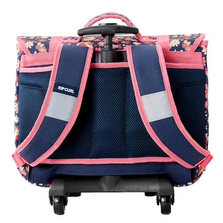 Cartable à roulettes 38 cm pour filles avec bandes réfléchissantes Bleu / rose / foncé / noir 4 - vertbaudet enfant 