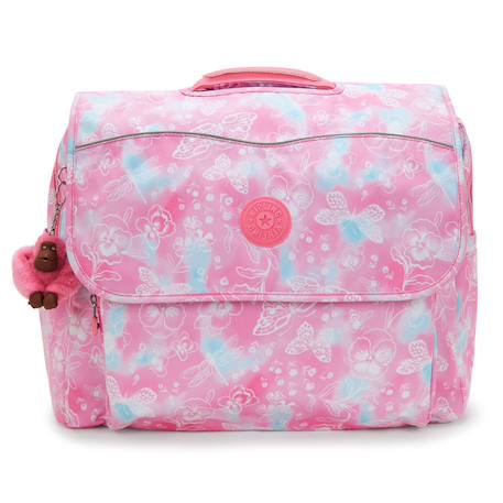 Cartable fille kipling codie l 41 cm imprimé floral nuageux – a4 Rose/blanc/vert 2 - vertbaudet enfant 
