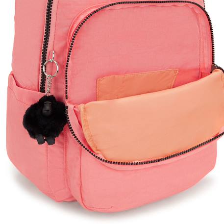 Sac à dos scolaire fille seoul peach peace 44 cm - emplacement pour ordinateur Pêche 4 - vertbaudet enfant 