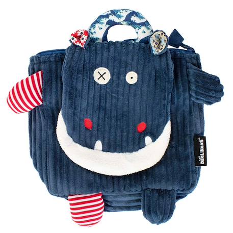 Fille-Accessoires-Sac à dos velours maternelle les déglingos 25 cm (hippo)