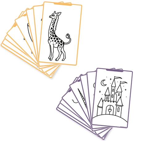 Recharge kidydraw mini 60 cartes il était une fois et animaux Orange - Il était une fois et animaux 3 - vertbaudet enfant 