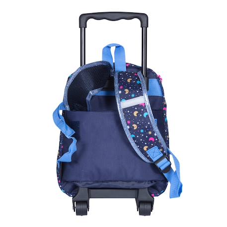 Sac à dos à roulettes maternelle fille - compact - chacha Bleu marine 2 - vertbaudet enfant 