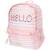 Sac à dos fille 2 compartiments toile imprimée ettavee hello Rose pastel/menthe/blanc/beige 1 - vertbaudet enfant 