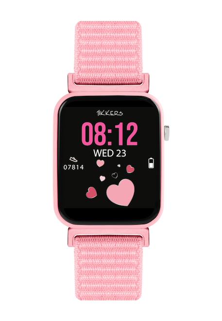 Ensemble montre connectée et casque audio tikkers smart series 13 (bracelet en tissu à libération facile) Noir+Rose 8 - vertbaudet enfant 