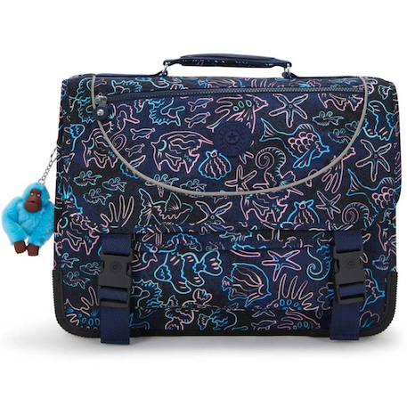 Cartable enfant kipling preppy disco fish 41 cm - 3 compartiments Bleu / rose 2 - vertbaudet enfant 