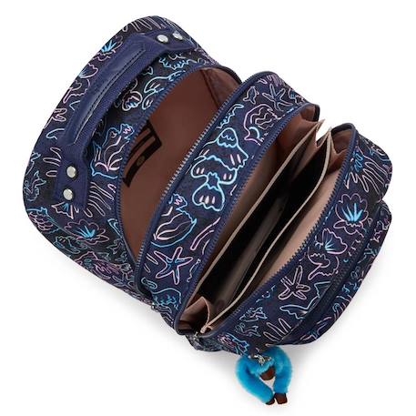 Sac à dos scolaire kipling class room polyester motif disco fish Bleu / rose / bleu 3 - vertbaudet enfant 