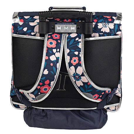 Cartable trolley 41 cm motif floral Bleu / rose / blanc 4 - vertbaudet enfant 