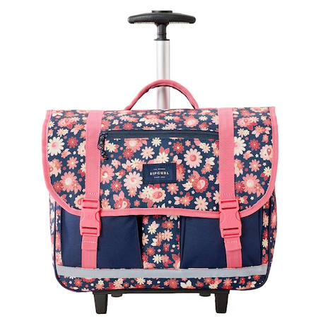 Cartable à roulettes 38 cm pour filles avec bandes réfléchissantes Bleu / rose / foncé / noir 2 - vertbaudet enfant 