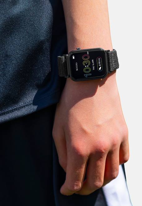 Ensemble montre connectée et casque audio tikkers smart series 13 (bracelet en tissu à libération facile) Noir+Rose 5 - vertbaudet enfant 