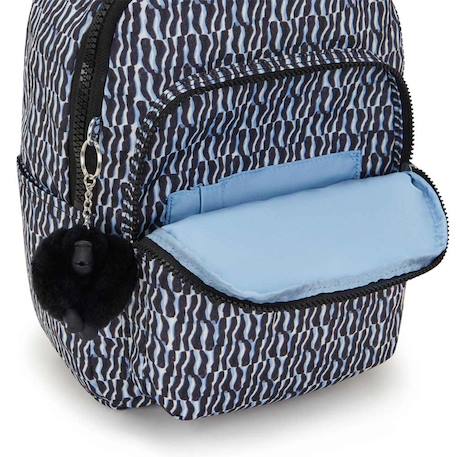 Sac à dos fille kipling seoul s holiday waves 35 cm - avec poche protectrice pour tablette Noir / blanc / bleu 4 - vertbaudet enfant 