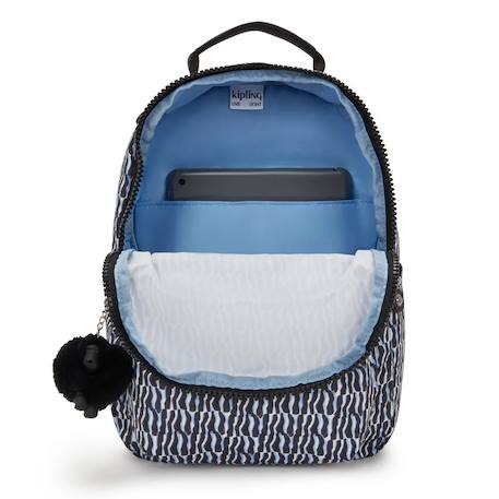 Sac à dos kipling seoul s holiday waves 35 cm - avec poche protectrice pour tablette Noir / blanc / bleu 3 - vertbaudet enfant 