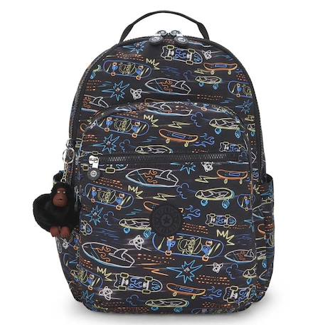 Sac à dos garçon kipling seoul college extra skate 44 cm - poche pour ordinateur Noir / multicolore 2 - vertbaudet enfant 