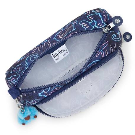 Trousse 2 compartiments kipling cute disco fish 22 cm - porte clé singe inclus Bleu / rose 3 - vertbaudet enfant 