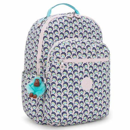 Sac à dos scolaire fille kipling seoul coquillage avec compartiment pour ordinateur - 44 cm Bleu / rose 1 - vertbaudet enfant 