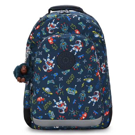 Sac à dos scolaire grand kipling class room espace – 15 pouces Bleu / multicolore / gris 2 - vertbaudet enfant 