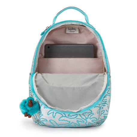 Sac à dos seoul s 35 cm motif feuilles kipling 14 l Bleu clair 3 - vertbaudet enfant 