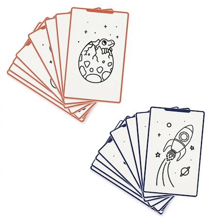 Recharge kidydraw mini 60 cartes galaxie et dinosaures Rouge - Galaxie et Dinosaures 4 - vertbaudet enfant 