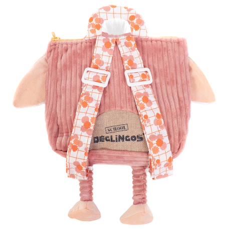 Sac à dos velours maternelle les déglingos 25 cm (autruche) Multicolore 2 - vertbaudet enfant 