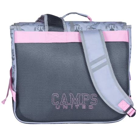 Cartable scolaire 2 compartiments dos renforcé camps girl 38 cm Bleu / rose+Gris / rose / bleu 4 - vertbaudet enfant 