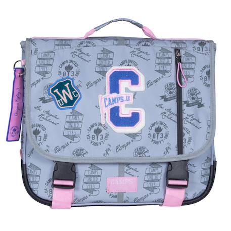 Cartable scolaire 2 compartiments dos renforcé camps girl 38 cm Bleu / rose+Gris / rose / bleu 3 - vertbaudet enfant 
