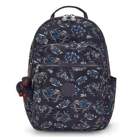 Sac à dos scolaire garçon kipling seoul en tissu synthétique imprimé Noir / bleu 2 - vertbaudet enfant 