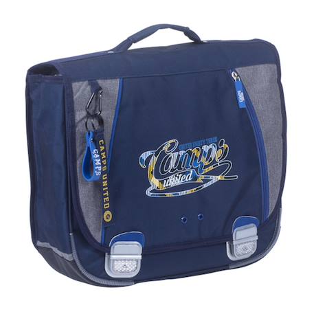 Cartable camps 38 cm 2 compartiments – bandes réfléchissantes Bleu / gris / anthracite / bleu 1 - vertbaudet enfant 