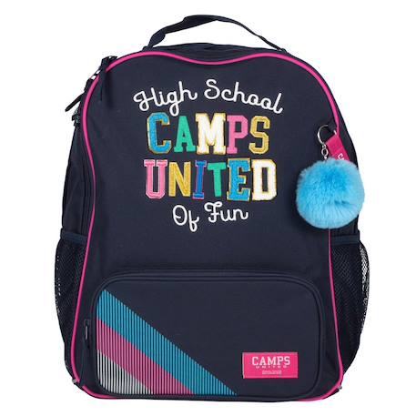 Sac à dos camps fille 42 cm – high school – 2 compartiments zippés Marine/multicolore 2 - vertbaudet enfant 