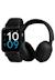 Ensemble montre connectée et casque audio tikkers smart series 13 (bracelet en tissu à libération facile) Noir+Rose 1 - vertbaudet enfant 