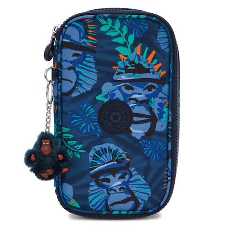 Trousse zippée kipling 50 stylos 21 cm monkey fun Bleu 2 - vertbaudet enfant 