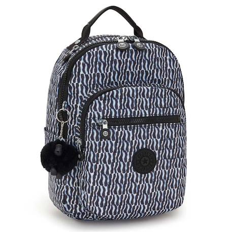 Sac à dos kipling seoul s holiday waves 35 cm - avec poche protectrice pour tablette Noir / blanc / bleu 1 - vertbaudet enfant 