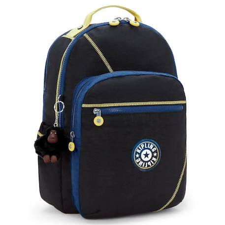 Sac à dos kipling seoul lap lets scuba 44 cm avec poche pour ordinateur Noir / jaune / bleu 1 - vertbaudet enfant 