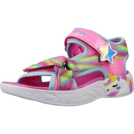 Sandales enfant fille en textile confortable Bleu et violet+Bleu lvmt+Rose pkmt 16 - vertbaudet enfant 