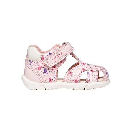 Sandales en cuir  à scratch Rose clair   blanc 1 - vertbaudet enfant 