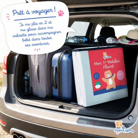 Matelas pliant bébé de voyage - déhoussable Blanc 2 - vertbaudet enfant 