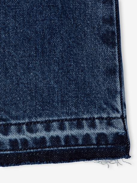 Jean fille large bas effiloché bleu foncé+denim bleached+gris+stone 4 - vertbaudet enfant 